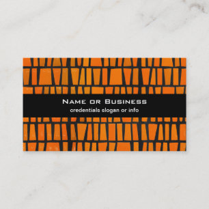 Orange and black african tribal pattern business card