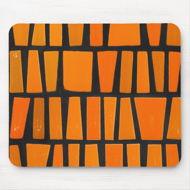 Orange and black african tribal pattern mouse mat (Front)