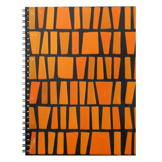 Orange and black african tribal pattern notebook (Front)