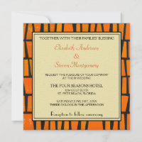 Orange and black african tribal pattern Wedding