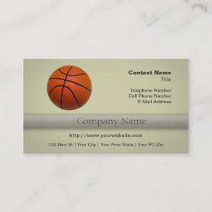 Orange and Black Basketball Business Card
