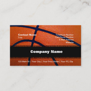 Orange and Black Basketball Business Card