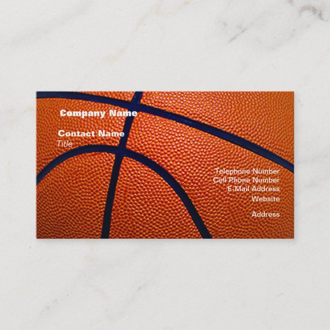 Orange and Black Basketball Business Card (Front)
