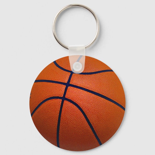 Orange and Black Basketball Key Ring (Front)