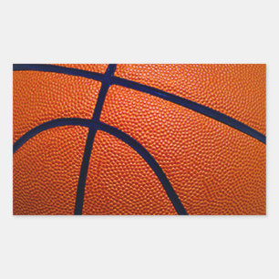 Orange and Black Basketball Rectangular Sticker