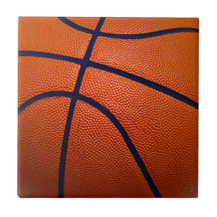 Orange and Black Basketball Tile