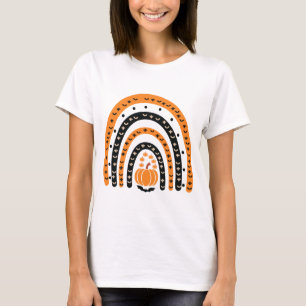 Orange and Black Boho Rainbow Halloween T-Shirt
