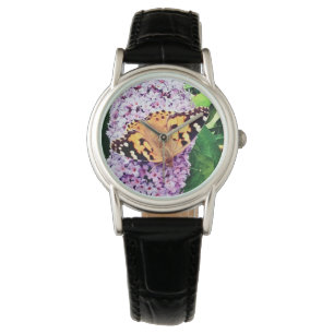 Orange and black butterfly watch