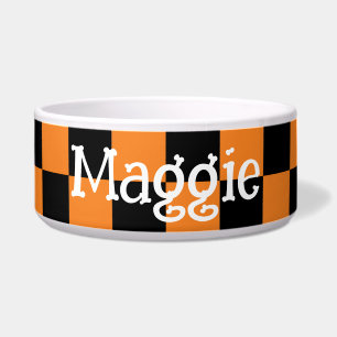 Orange and Black Chequered Halloween Pet Name