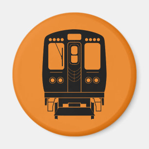 Orange and Black Chicago “L” Magnet