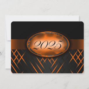 Orange and Black Class of 2025 Invitation