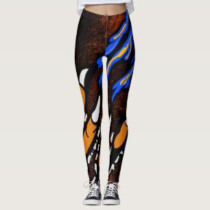 ORANGE AND BLACK CLAWS LEGGINGS