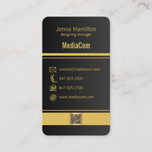 orange and black contemporary business qr card