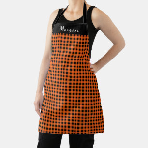 Orange and Black Custom Name Apron