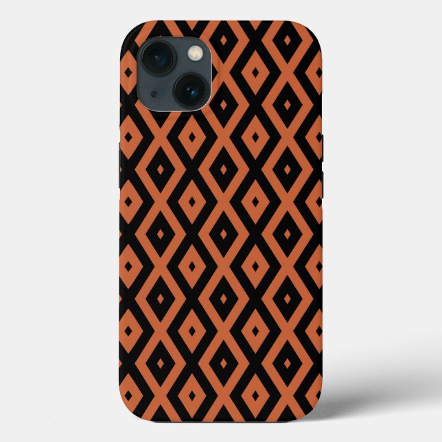 Orange and black diamond pattern Case-Mate iPhone  Case (Back)