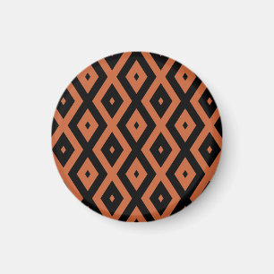 Orange and black diamond pattern magnet