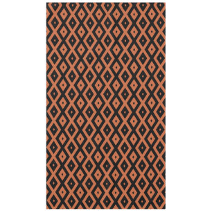 Orange and black diamond pattern tablecloth