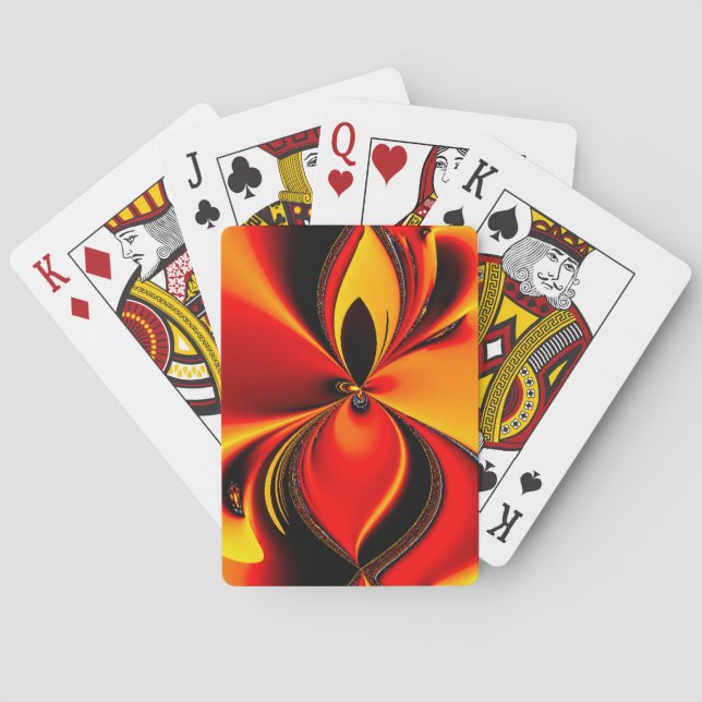 Orange and Black Flavour Fractal Playing Cards (Back)