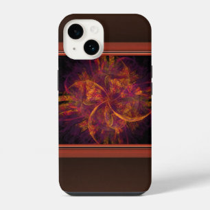 Orange And Black Fractal iPhone 14 Case