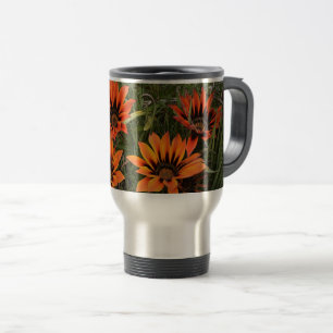 Orange and Black Gazanias Travel Mug