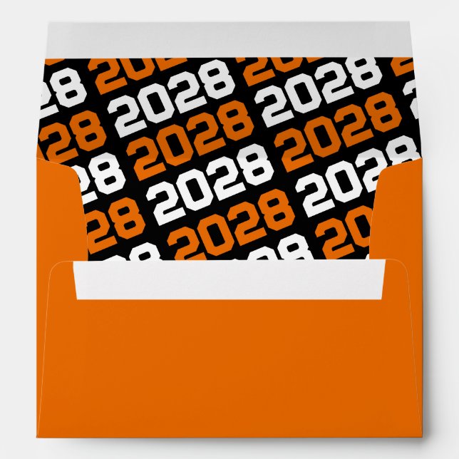 Orange and Black Graduation Envelopes (Back (Bottom))