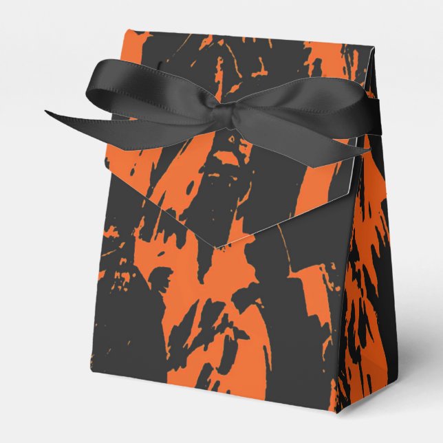 Orange and Black Graffiti Splatter Favour Box (Front Side)