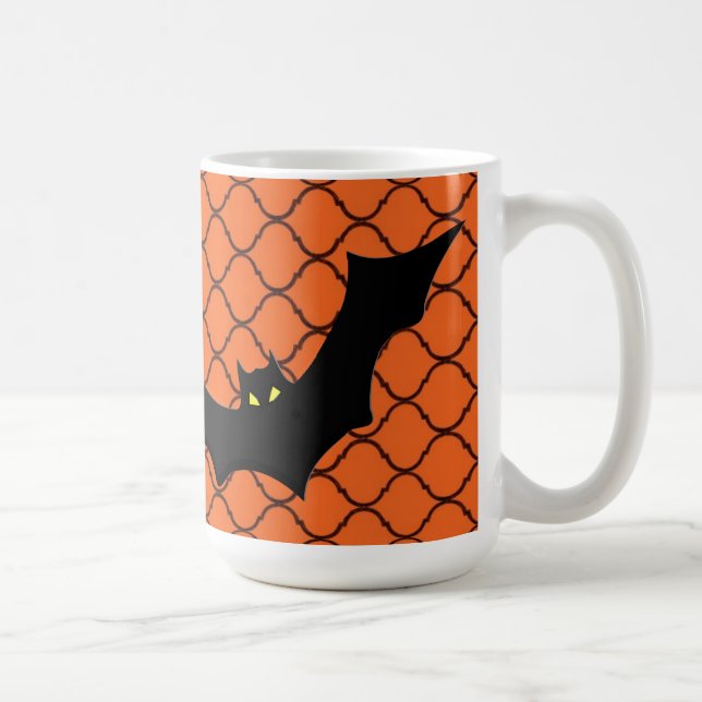 Orange and Black Halloween Bat Mug (Right)