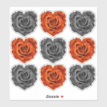 Orange and Black Halloween Heart Roses Decorative 