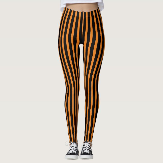 Orange and Black Halloween Leggings (Front)