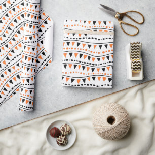 Orange and Black Halloween Wrapping Paper