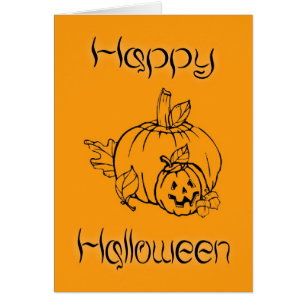 Orange And Black Happy Halloween Pumpkins