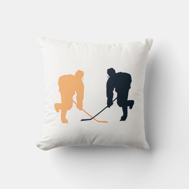 ORANGE AND BLACK HOCKEY CUSHION (Front)