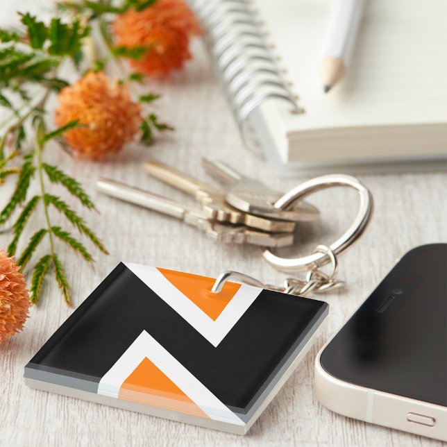 Orange And Black Letter N Keychain (Creator Uploaded)