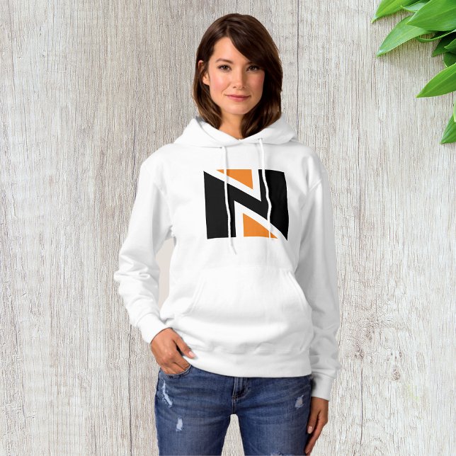 Orange And Black Letter N Womens Hoodie (Creator Uploaded)