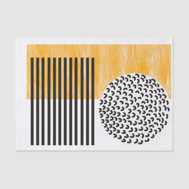 Orange and Black Mid Century Modern Art  Tissue Paper (Front)