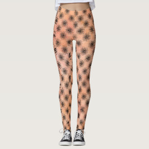 Orange and Black Modern Leggings