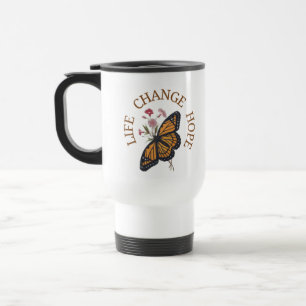 Orange and Black Monarch Butterfly  Travel Mug