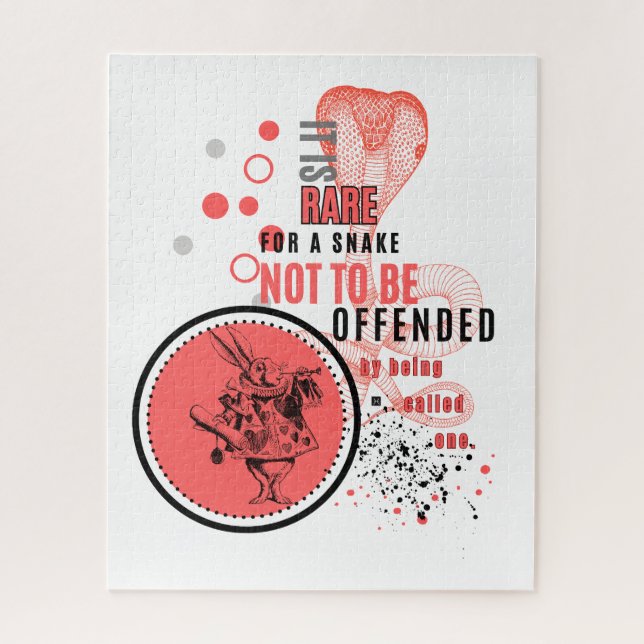 Orange and black Offended snakes sarcastic quote Jigsaw Puzzle (Vertical)