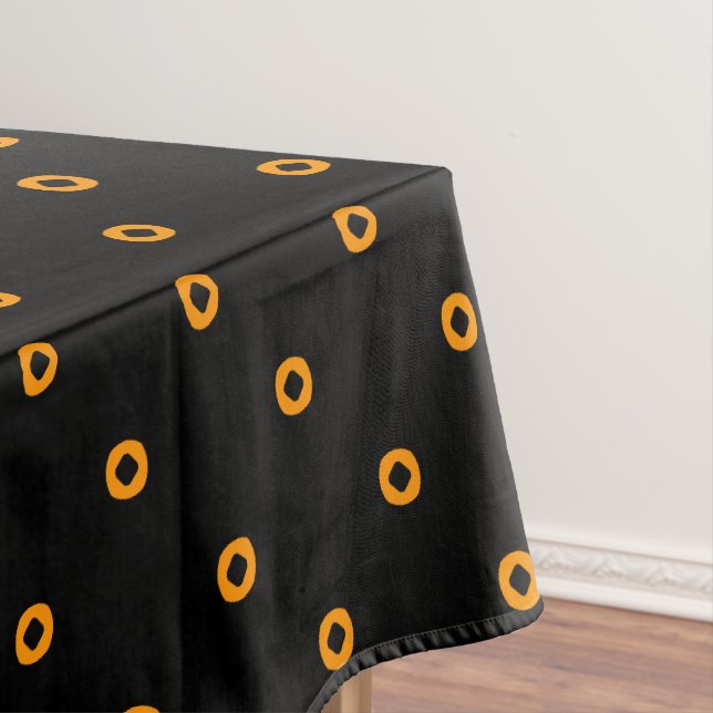 Orange and Black Pattern Tablecloth (In Situ)