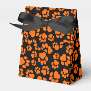 Orange-and-Black Paw Print Favour Box