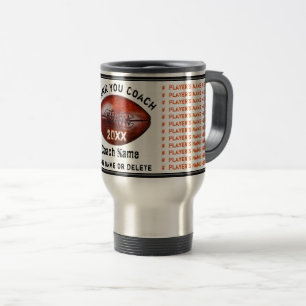 Orange and Black Personalised Football Coach Gifts Travel Mug