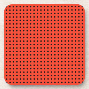 Orange and Black Polka Dot Pattern Coaster