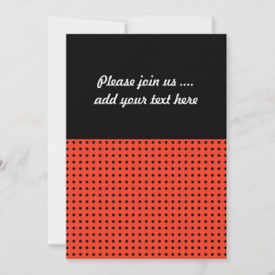 Orange and Black Polka Dot Pattern Invitation