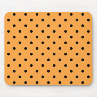 Orange and Black Polka Dot Pattern. Mouse Mat
