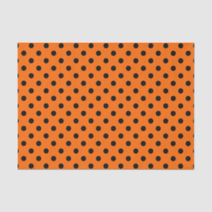 Orange and Black Polka Dots Tissue Paper