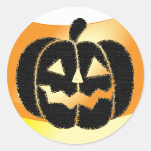 Orange and Black Pumpkin Halloween Stickers