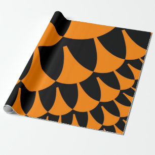 Orange and Black Scales Wrapping Paper