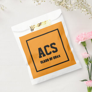 Orange and Black School Colours and Letters Favour Bags