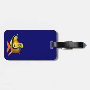 Orange and Black Scuba Fish Luggage Tag