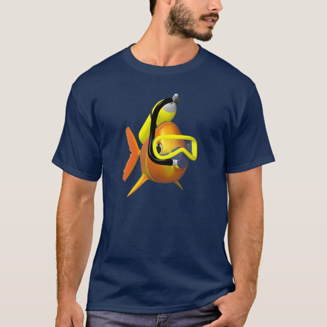 Orange and Black Scuba Fish T-Shirt (Front)